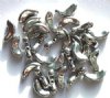 30 14mm Metallic Silver Glass Angel Wing Beads